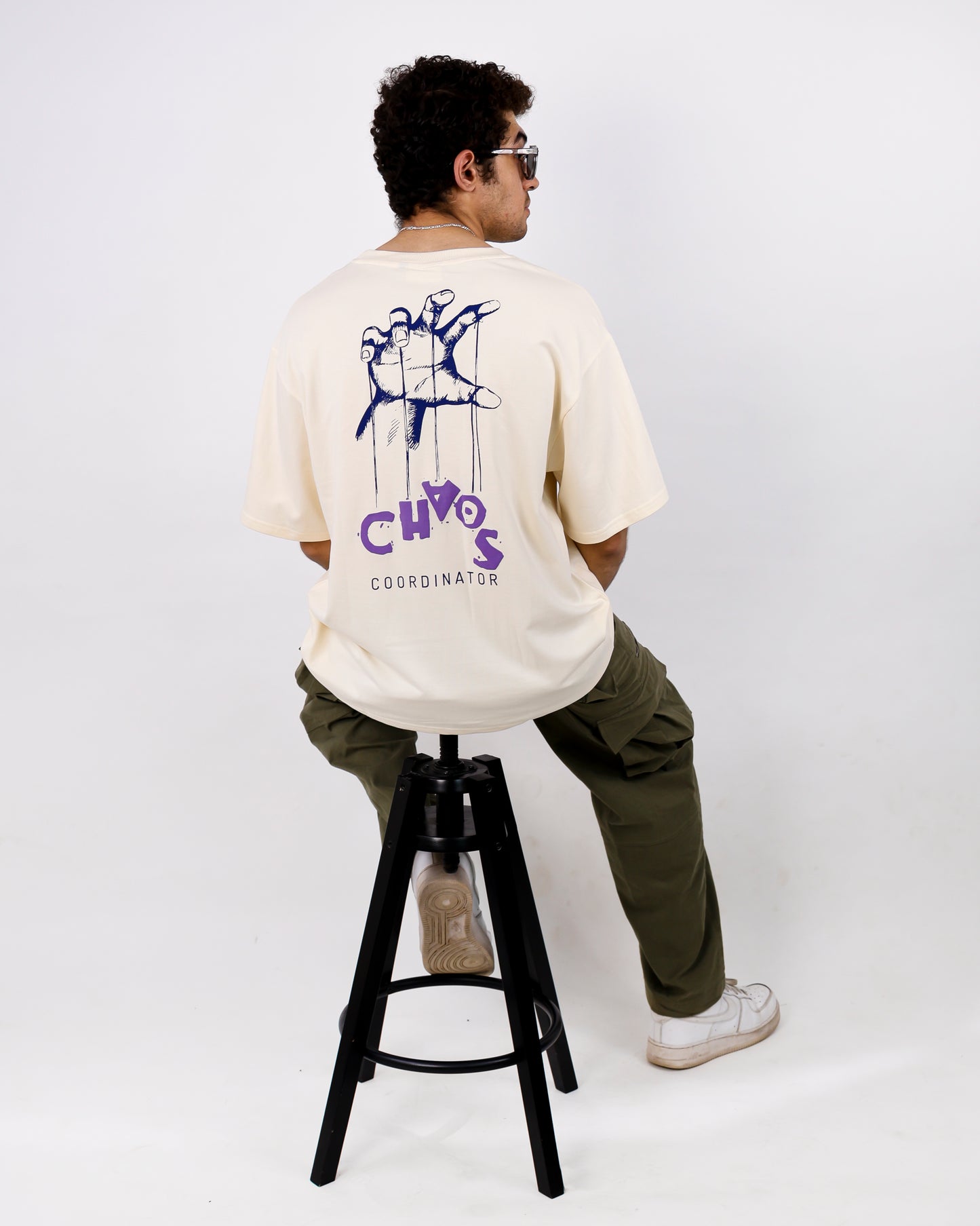 Oversized Beige Tshirt - Chaos Coordinator