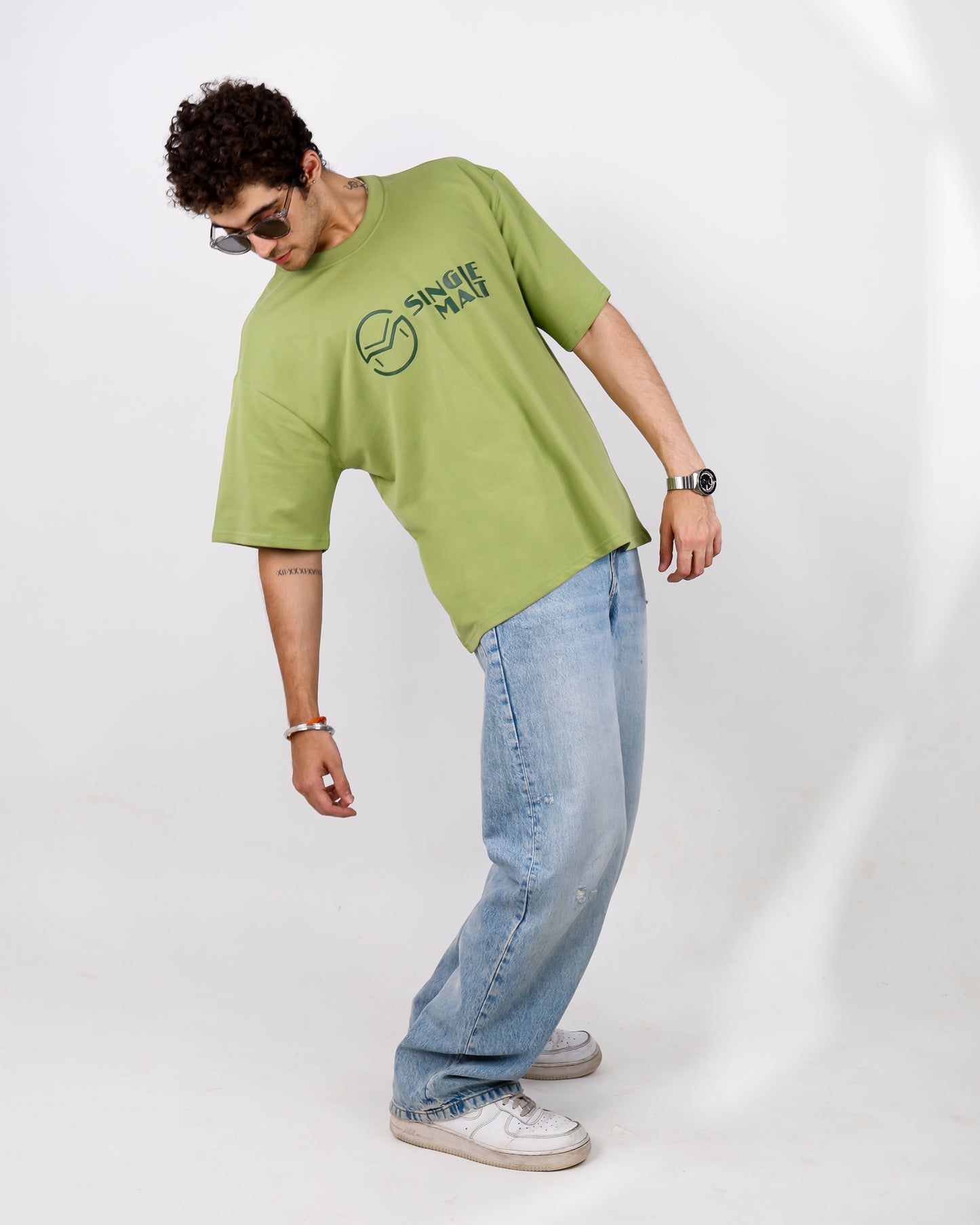 Oversized Sprout Green Tshirt - Invite Chaos Invite Change