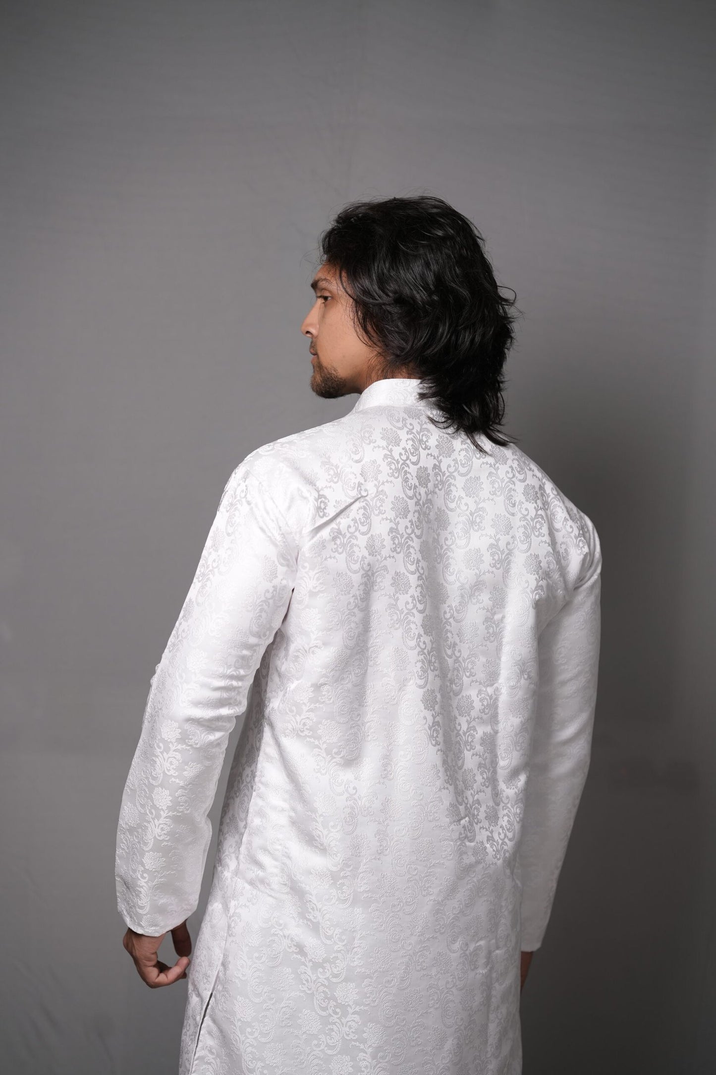 White Jacquard Kurta