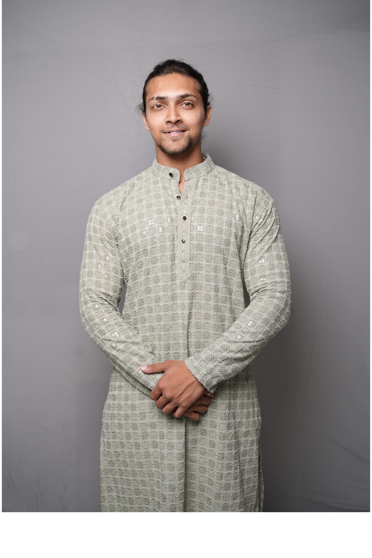 Lucknowi Kurta - Pistachio