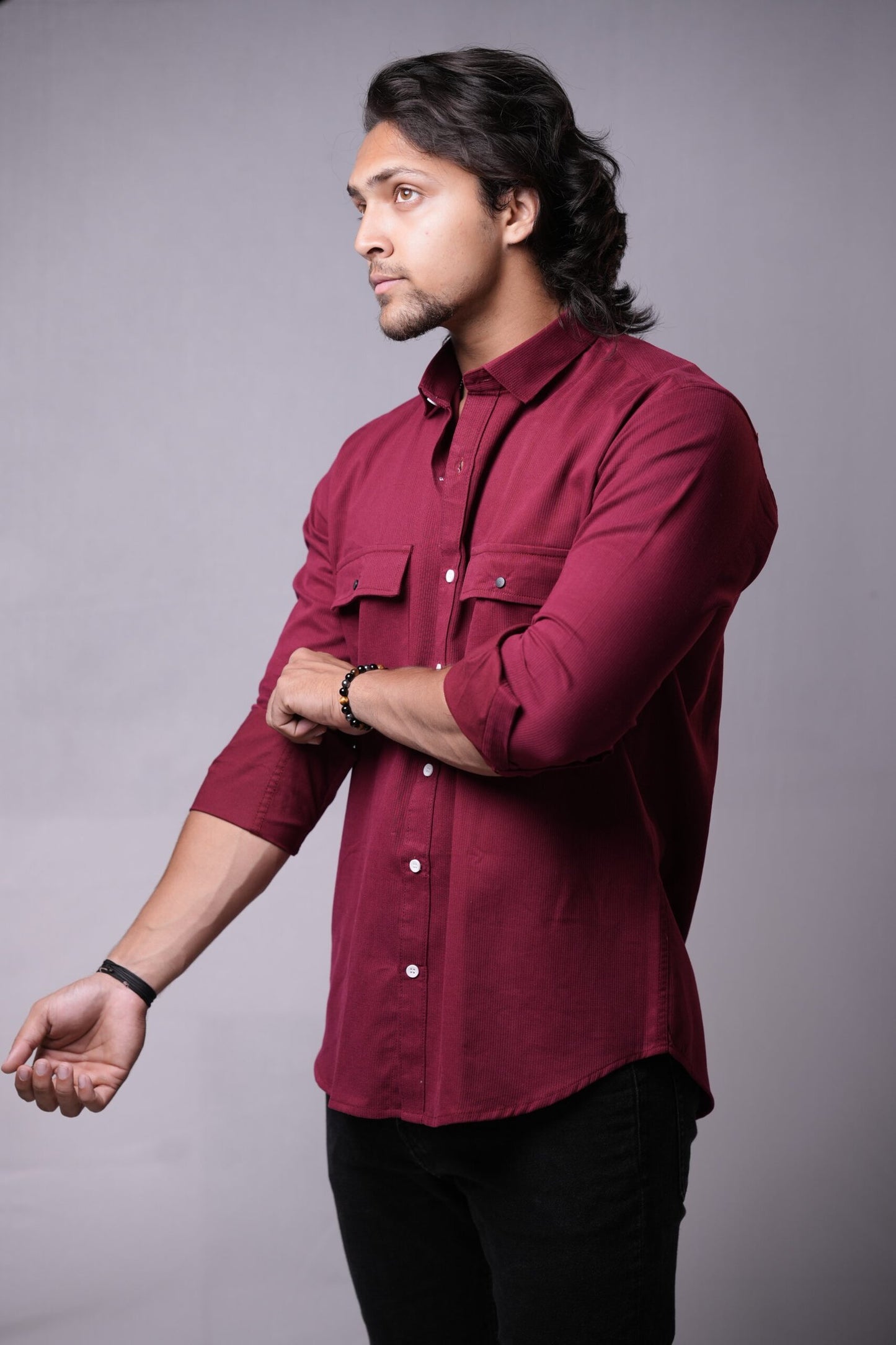 Maroon Corduroy Twin Pocket