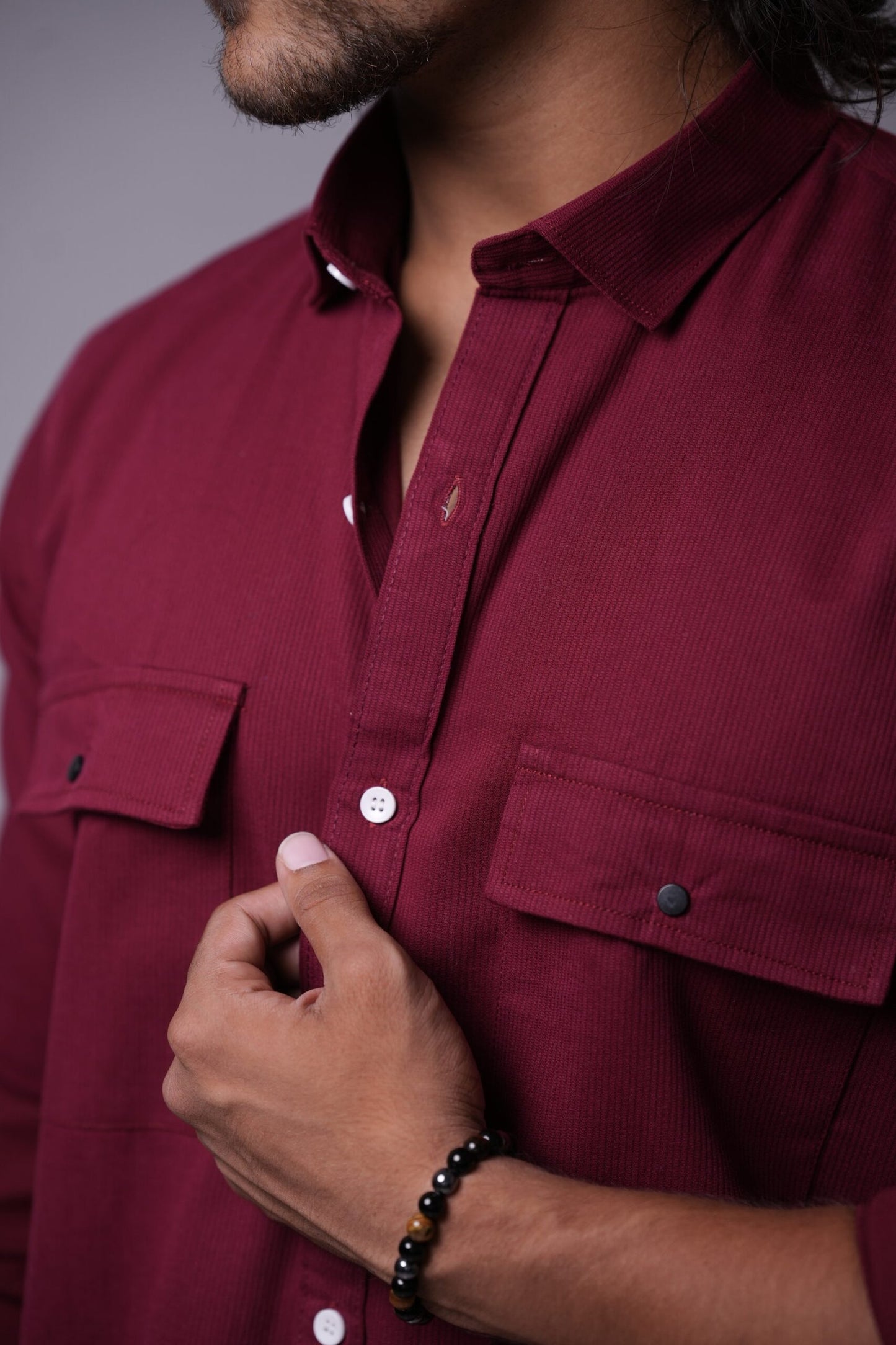 Maroon Corduroy Twin Pocket