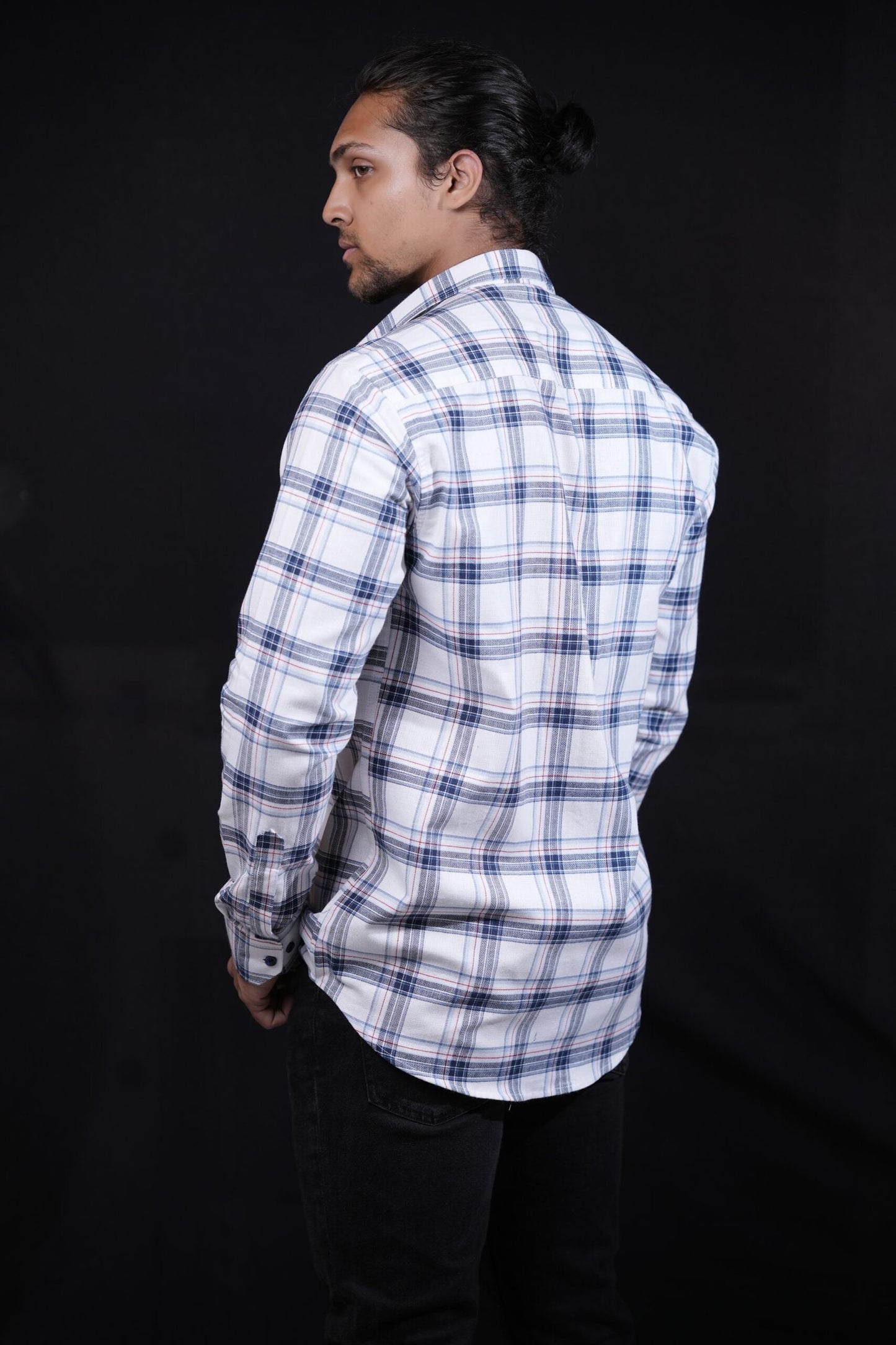 White Blue Chequered