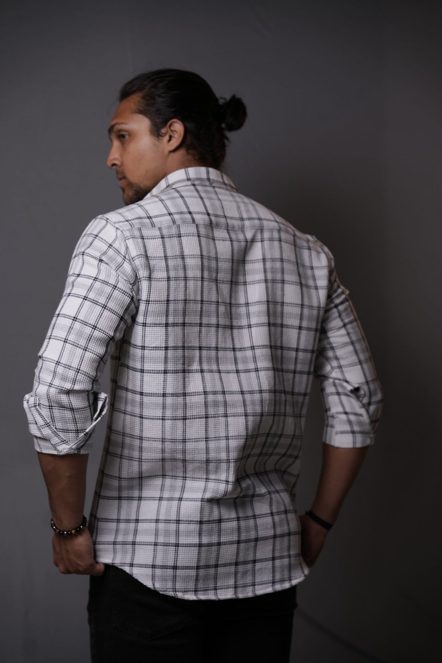 White Black Waffle Chequered