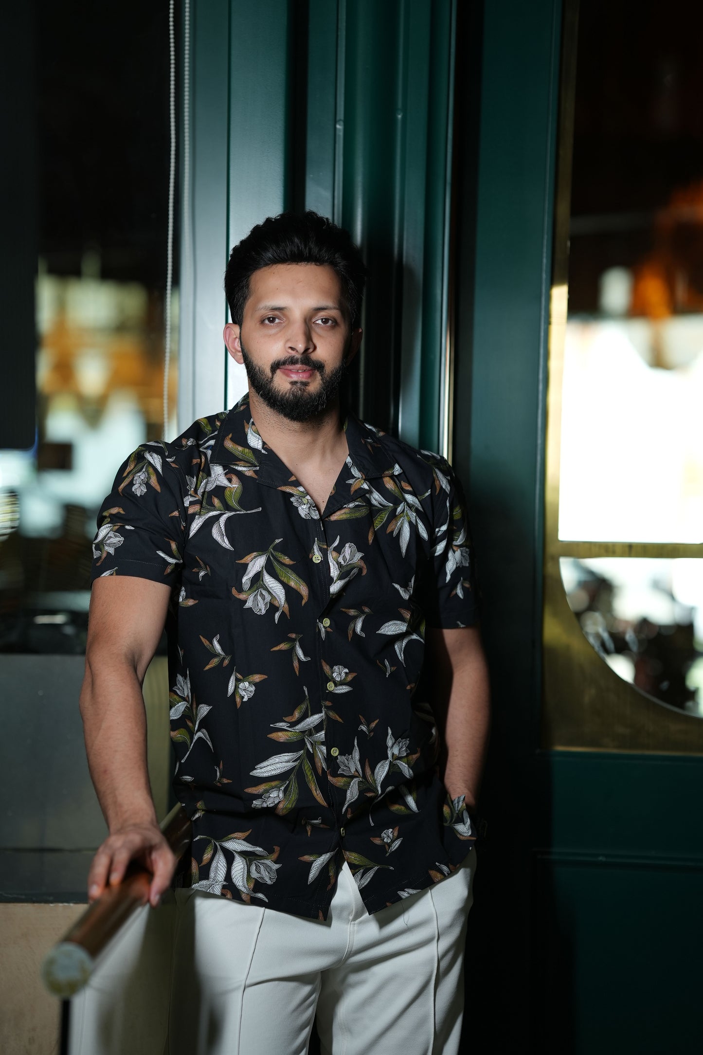 Tropical Print Soft Sheen Cotton Shirt