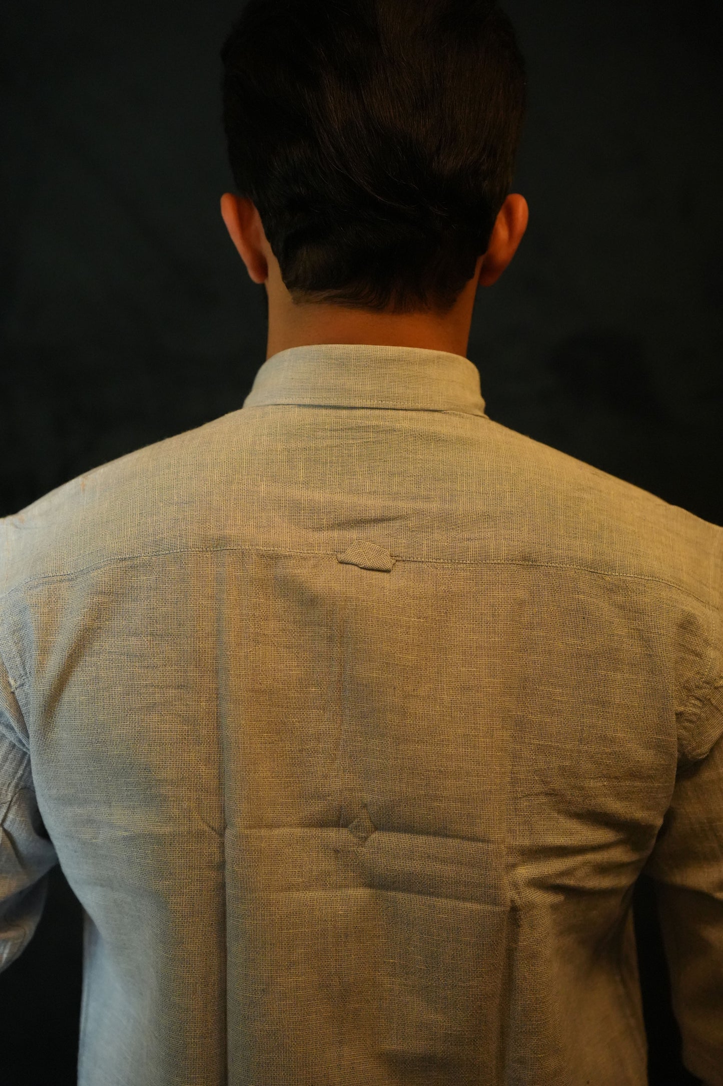 Light Grey Textured Cotton Shirt