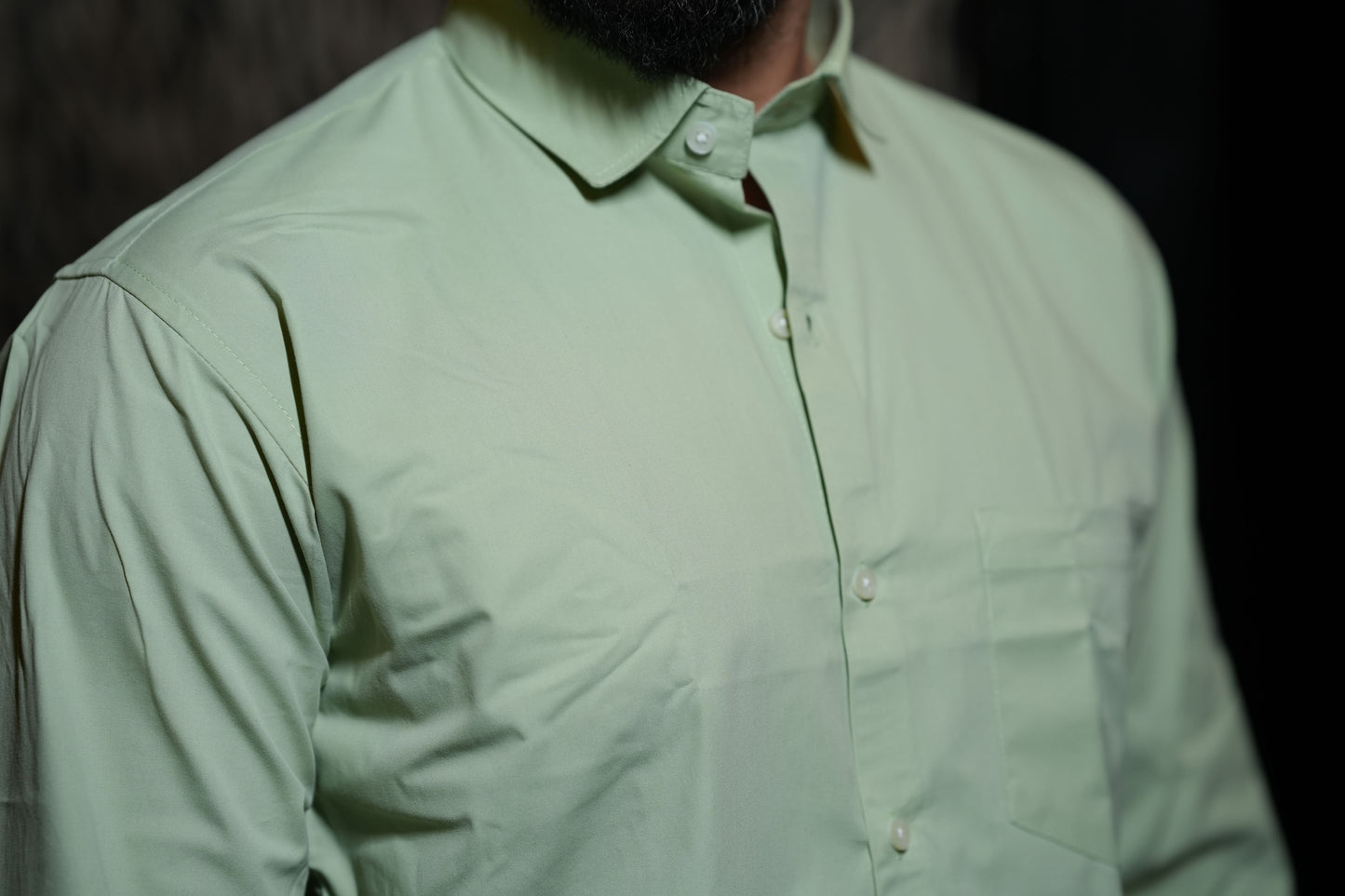 Solid Light Green Formal-Casual Shirt