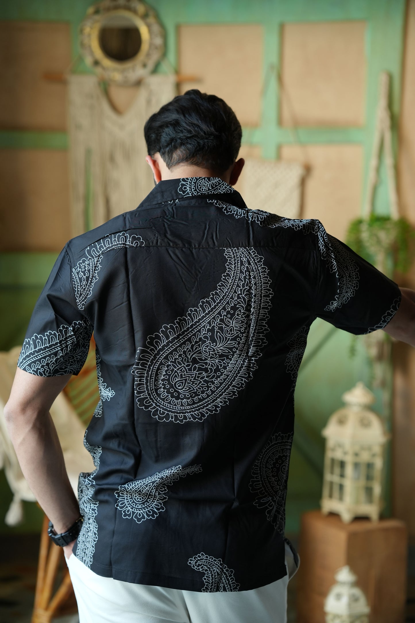 Silk Blend Smooth Cuban Collar Shirt