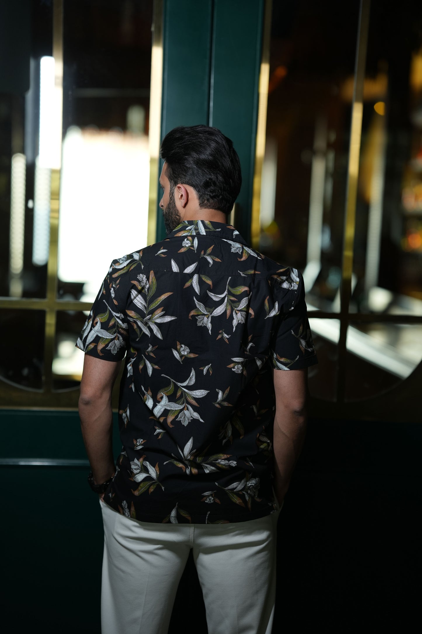 Tropical Print Soft Sheen Cotton Shirt
