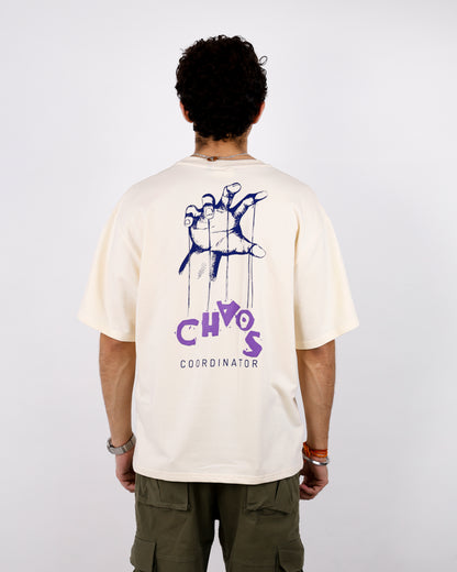 Oversized Beige Tshirt - Chaos Coordinator