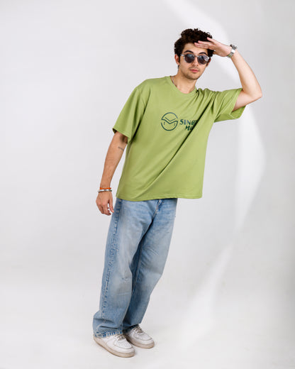 Oversized Sprout Green Tshirt - Invite Chaos Invite Change