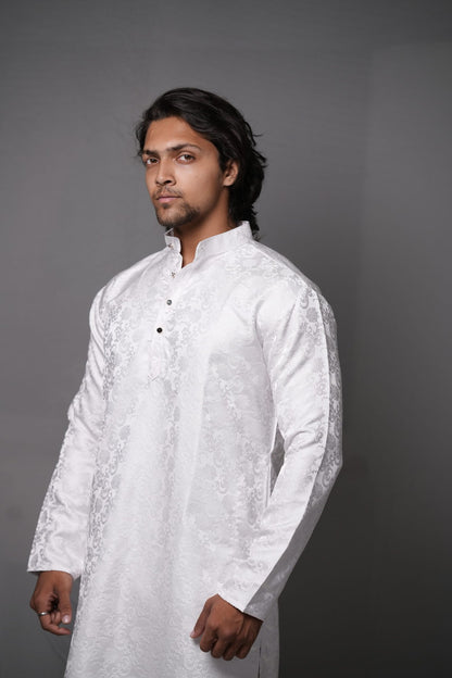 White Jacquard Kurta
