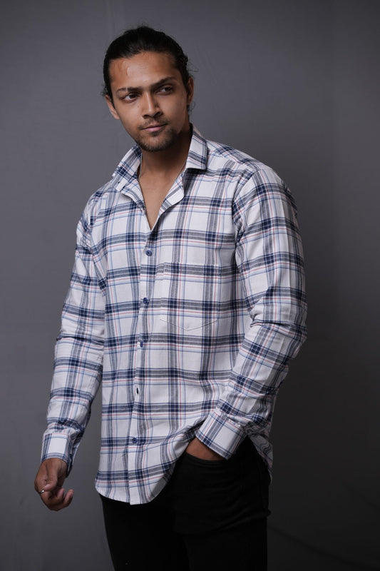 White Blue Chequered