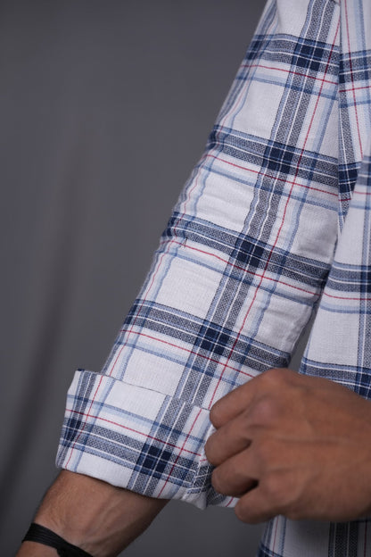 White Blue Chequered