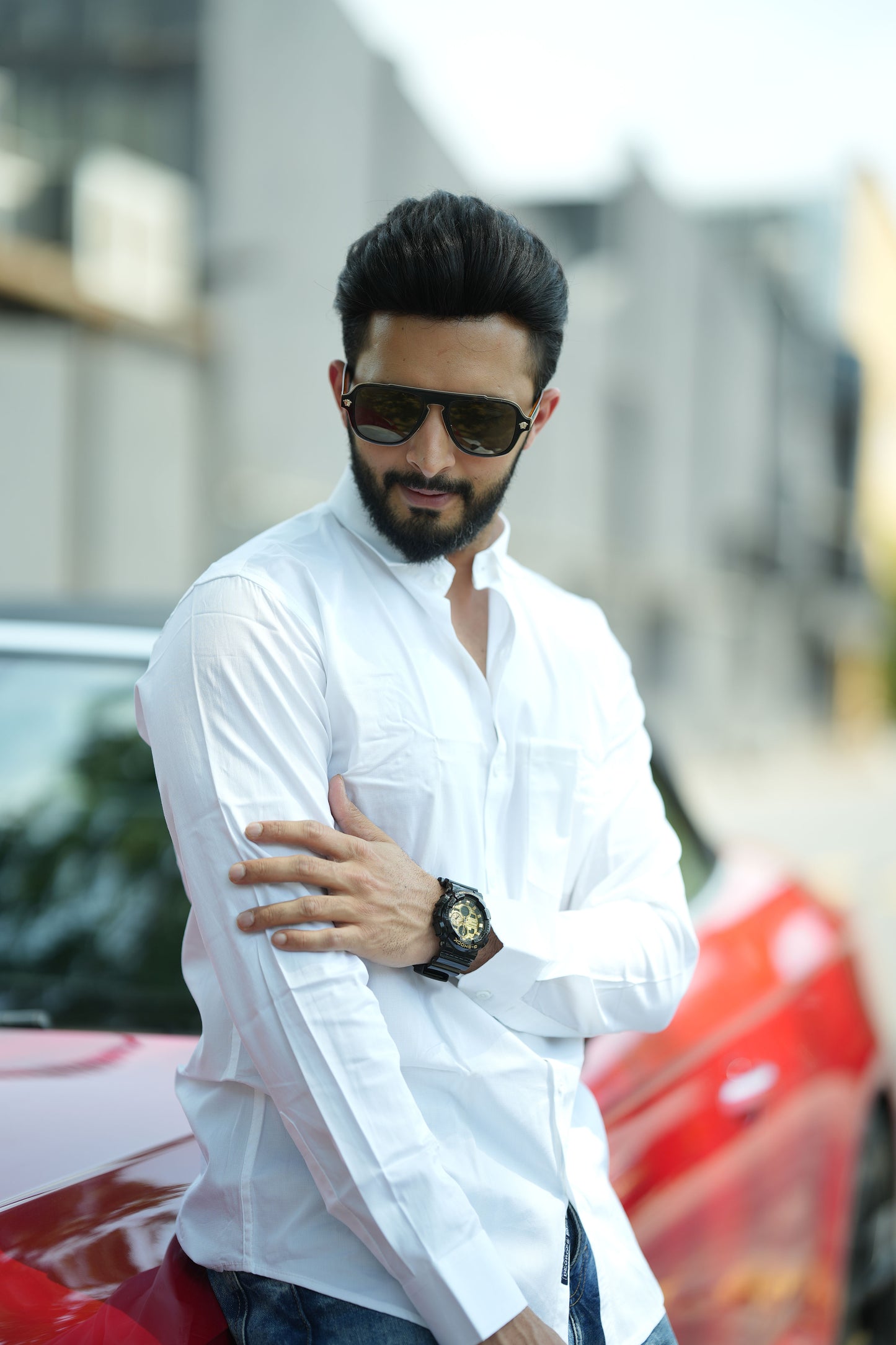 Mild Satin Textured Cotton Shirt