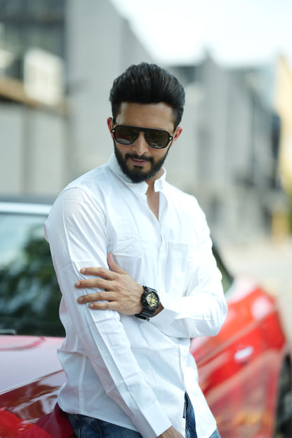 Mild Satin Textured Cotton Shirt