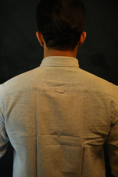 Light Grey Textured Cotton Shirt