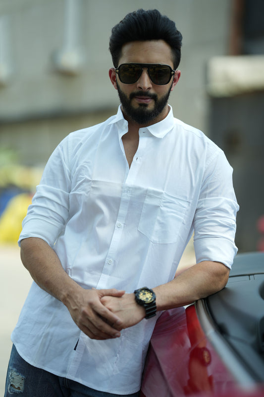 Mild Satin Textured Cotton Shirt